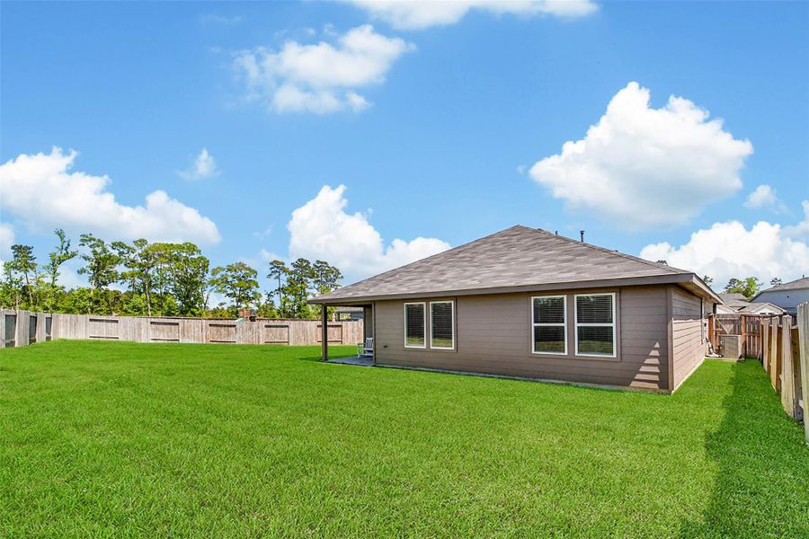 Exterior details and patio area of a home in The Canopies, Splendora (Image 22).