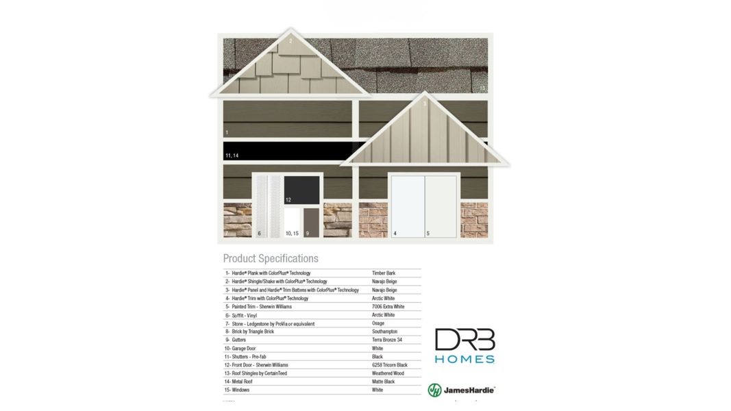 Mockup of Exterior colors and finishes