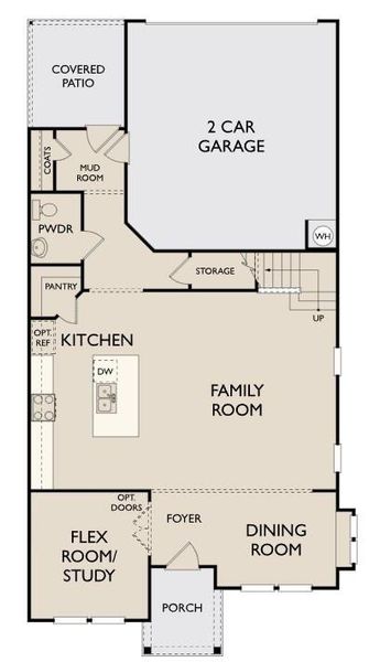 2D floor plan layout of this home in Lariat, Liberty Hill, TX (Image 5).
