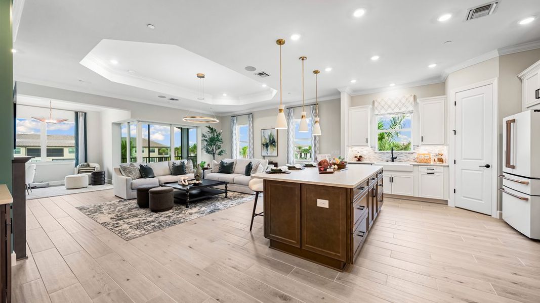 Furnished interior view inside a new home in Esplanade by the Islands Coach Homes, Naples (Image 7). Furnished interior view inside a new home in Esplanade by the Islands Coach Homes, Naples (Image 7).