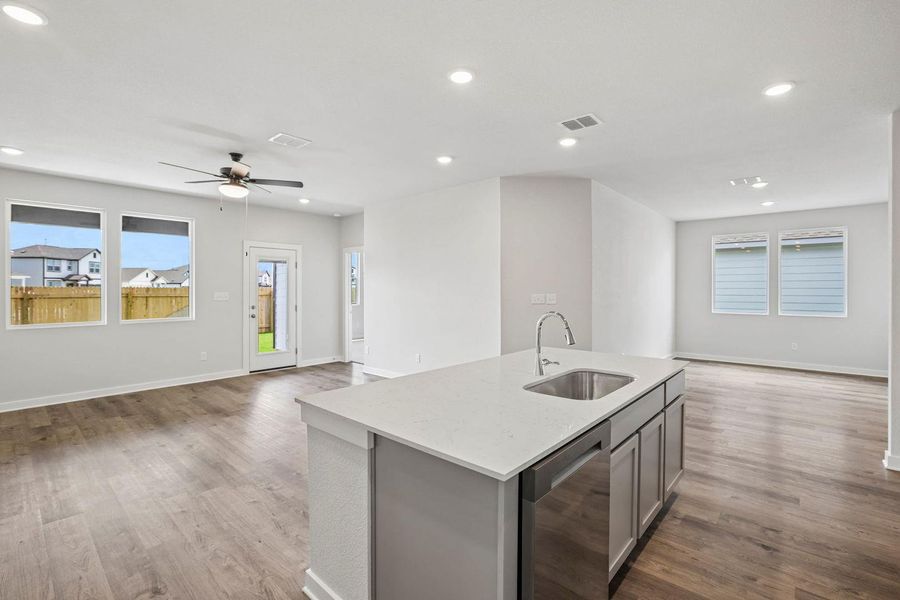 Furnished interior view inside a new home in Stallion Run, Buda (Image 5).