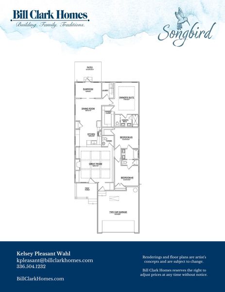 2D floor plan layout of this home in Songbird, Hampstead, NC (Image 5). 2D floor plan layout of this home in Songbird, Hampstead, NC (Image 5).