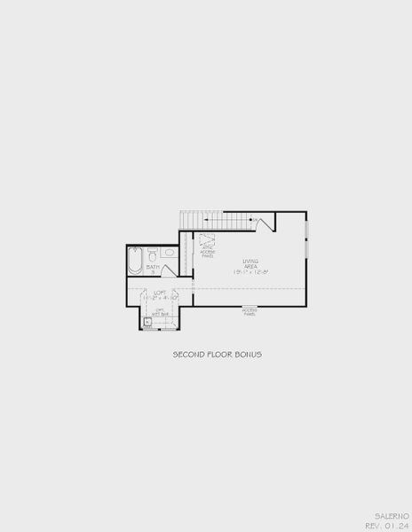2D floor plan layout of this home in The Courtyards at Oak Grove, Durham, NC (Image 7).