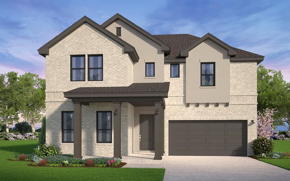 Representative exterior photo of a completed home built from the Hillsdale by Brookfield Residential in 55' Traditional Homes at The Grove Frisco, Frisco, TX (Image 5). Representative exterior photo of a completed home built from the Hillsdale by Brookfield Residential in 55' Traditional Homes at The Grove Frisco, Frisco, TX (Image 5).