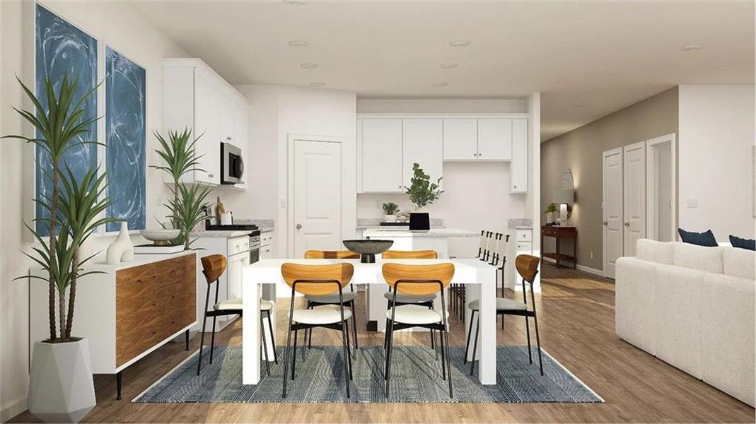 Furnished interior view inside a new home in Crossvine Village, LaGrange (Image 2).
