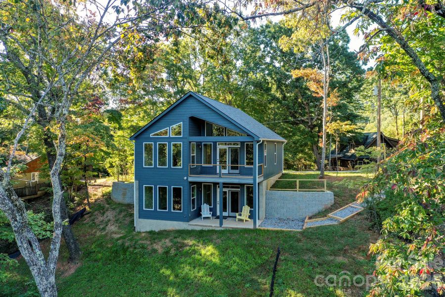 Front exterior of a new home in , Lake Lure, NC, highlighting curb appeal (Image 21).