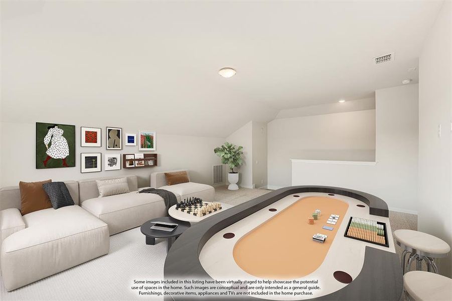 Furnished interior view inside a new home in Bear Creek Elements, Lavon (Image 15). Furnished interior view inside a new home in Bear Creek Elements, Lavon (Image 15).