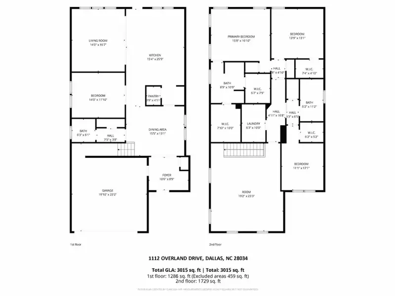 2D floor plan layout of this home in Davis Hills, Dallas, NC (Image 5).