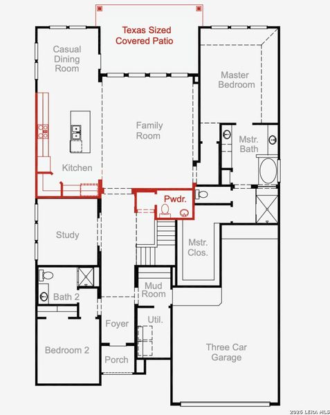 2D floor plan layout of this home in Buffalo Crossing, Cibolo, TX (Image 4).