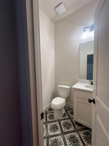Mud Bench and half bath off garage entrance
