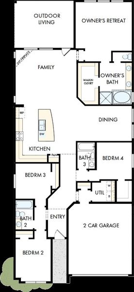 2D floor plan layout of this home in Harvest Green - Reserve Collection, Richmond, TX (Image 5).