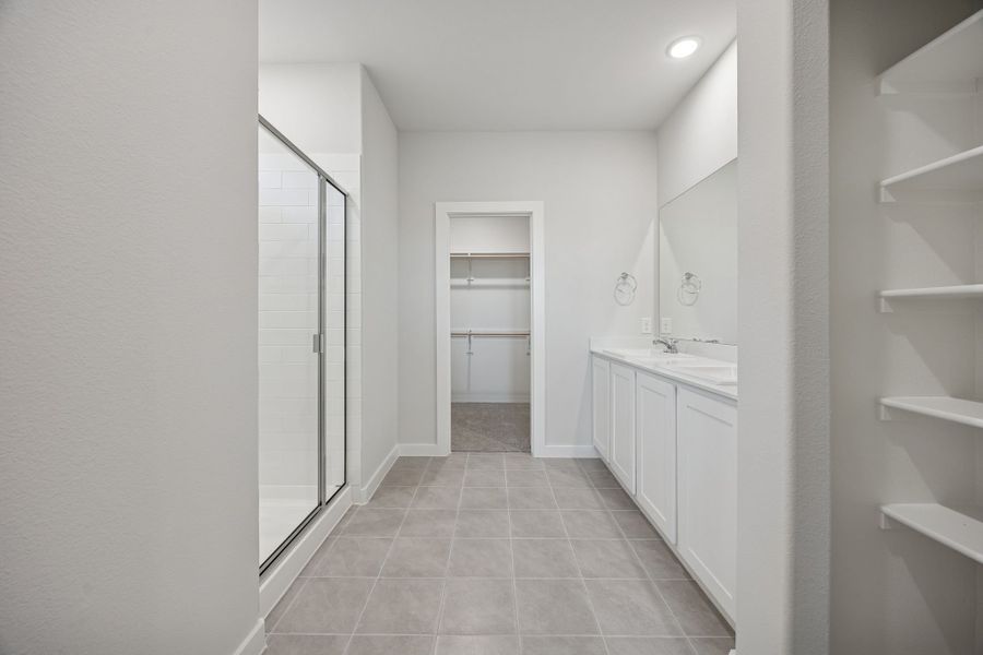 Primary Bathroom in the Oak II home plan by Trophy Signature Homes – REPRESENTATIVE PHOTO