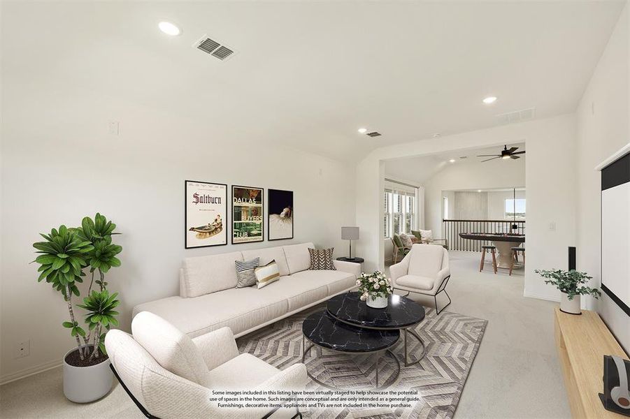 Furnished interior view inside a new home in Timberbrook 4B, Justin (Image 10). Furnished interior view inside a new home in Timberbrook 4B, Justin (Image 10).