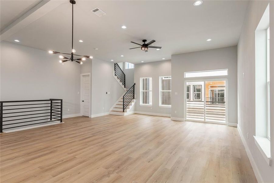 Open concept living floor