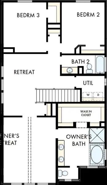 2D floor plan layout of this home in Easton Park – Nelson Village - Haven Series, Austin, TX (Image 3).