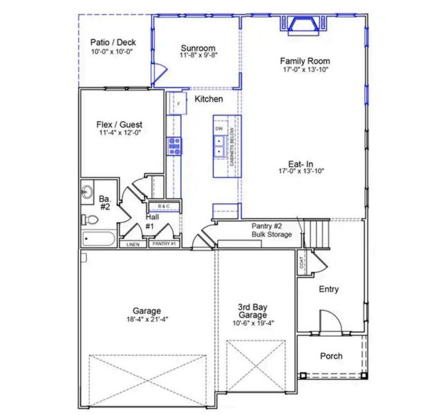 2D floor plan layout of this home in Lochton, Summerville, SC (Image 5).