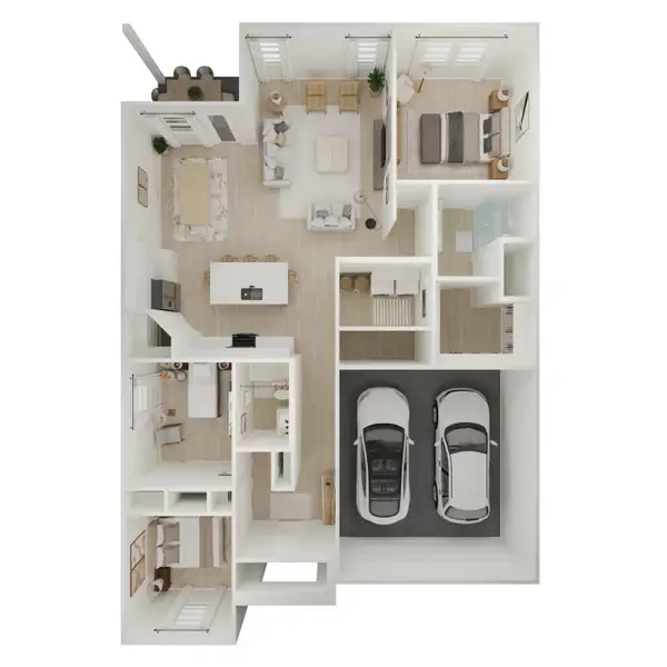 2D floor plan layout for the Daffodil IV by K. Hovnanian® Homes in Aspire at River Ranch Trails, Dayton, TX (Image 4).