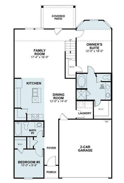 2D floor plan layout of this home in Miller's Pond, Rosenberg, TX (Image 4).