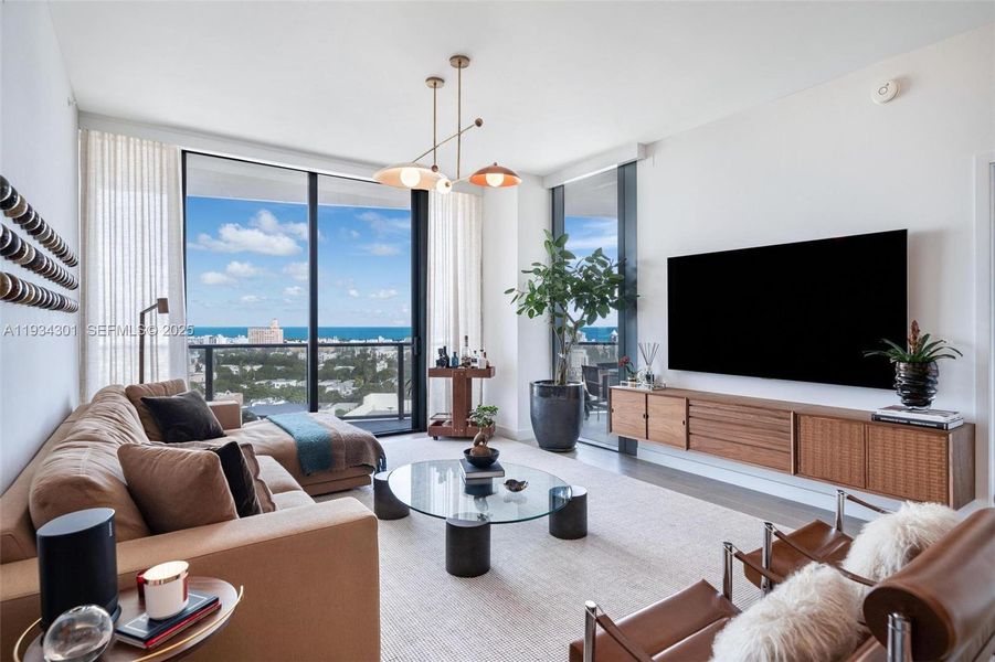 Furnished interior view inside a new home in , Miami Beach (Image 10).