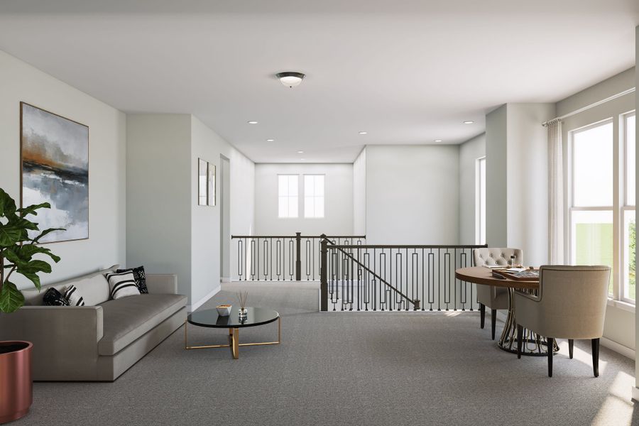 Representative furnished interior of a home built from the Hawthorn by Tri Pointe Homes in Lagos Reserve, Manor (Image 13).