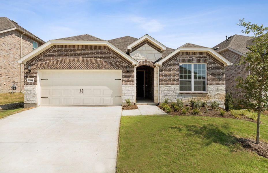 McKinney home design with stone, brick, and 2-car