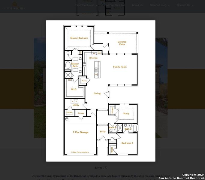 2D floor plan layout of this home in Ranches at Creekside, Boerne, TX (Image 3). 2D floor plan layout of this home in Ranches at Creekside, Boerne, TX (Image 3).