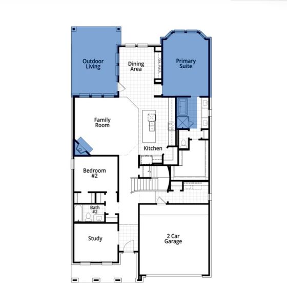 2D floor plan layout of this home in Cambridge Crossing: 50ft. lots, Celina, TX (Image 4).