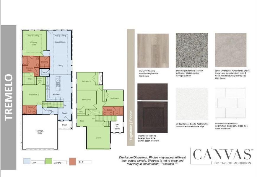 Design Selections.  Home is under construction and selections are subject to change.