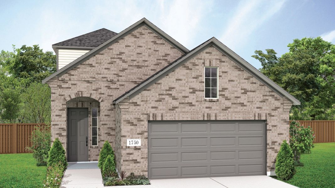 Representative exterior photo of a completed home built from the Latitude by DRB Homes in Prominence, San Antonio, TX (Image 7). Representative exterior photo of a completed home built from the Latitude by DRB Homes in Prominence, San Antonio, TX (Image 7).