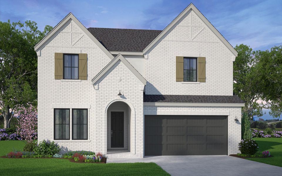 Representative exterior photo of a completed home built from the Norwich by Brookfield Residential in Midline, Webster, TX (Image 4).