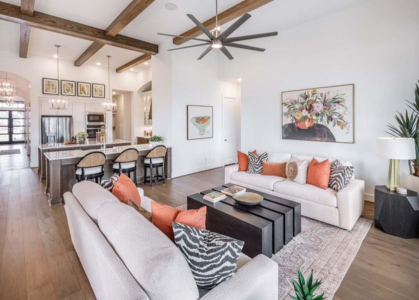 Family Room is open to the kitchen and great for keeping conversations going.