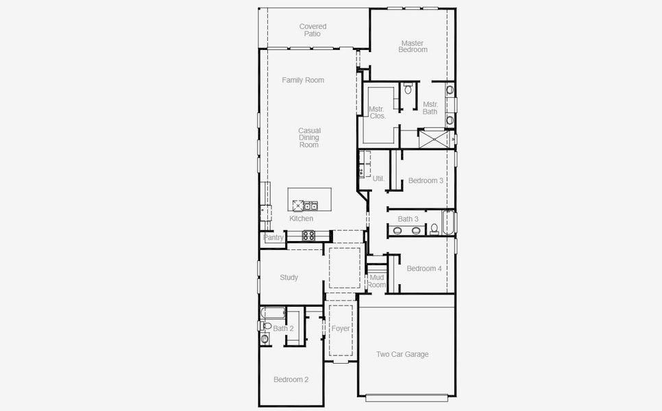2D floor plan layout for the Carson by Coventry Homes in Pecan Square 50', Northlake, TX (Image 5). 2D floor plan layout for the Carson by Coventry Homes in Pecan Square 50', Northlake, TX (Image 5).