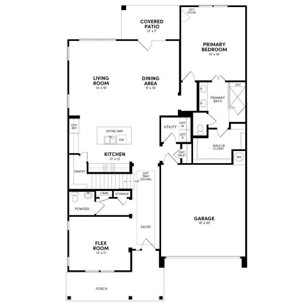 2D floor plan layout of this home in Traditional Homes at Easton Park, Austin, TX (Image 5).