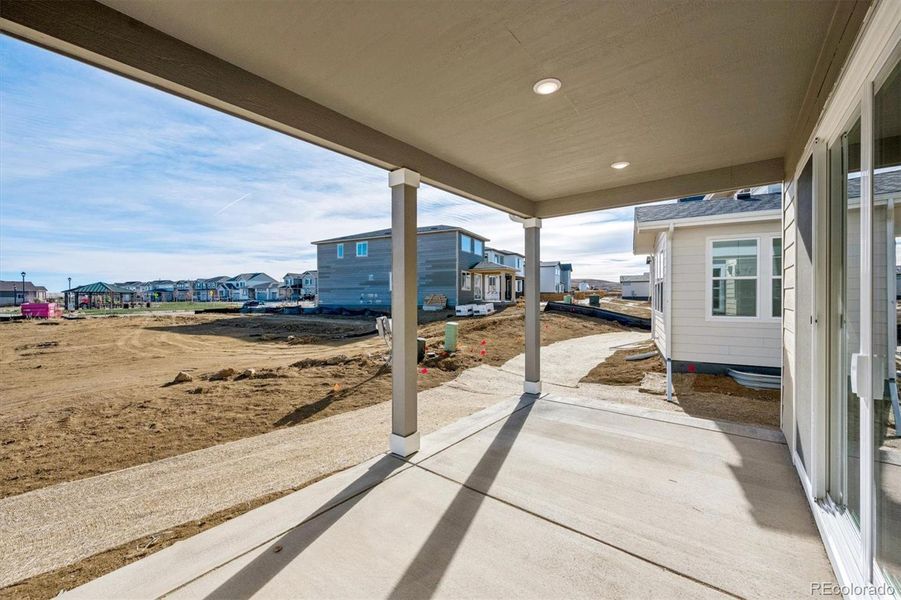 Exterior details and patio area of a home in Harvest Crossing, Aurora (Image 17). Exterior details and patio area of a home in Harvest Crossing, Aurora (Image 17).