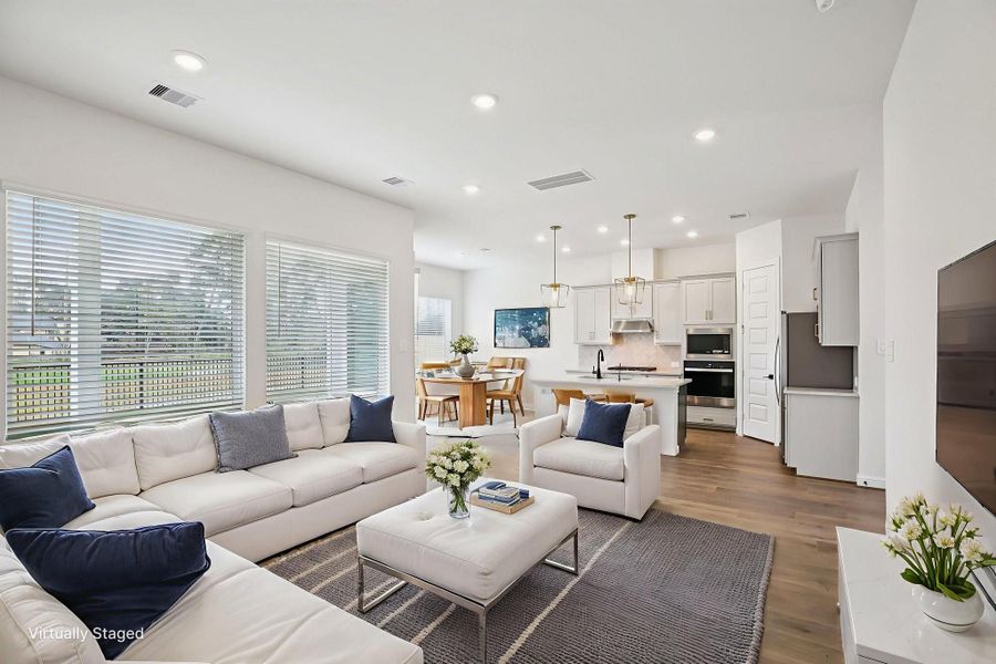 Furnished interior view inside a new home in Pinewood Trails - Luxe Series, Atascocita (Image 6). Furnished interior view inside a new home in Pinewood Trails - Luxe Series, Atascocita (Image 6).