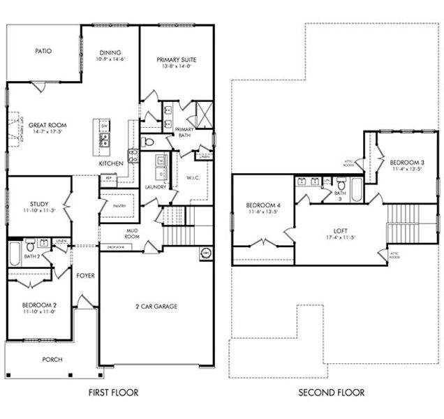 2D floor plan layout of this home in Sycamore Grove, Murfreesboro, TN (Image 3). 2D floor plan layout of this home in Sycamore Grove, Murfreesboro, TN (Image 3).