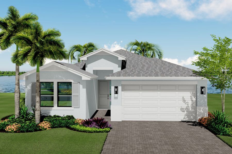 Representative exterior photo of a completed home built from the Eleuthera by GL Homes in Valencia Harbor (55+), Fort Myers, FL (Image 14).