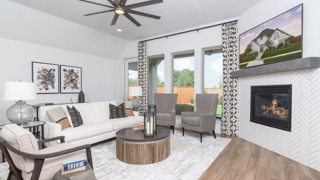 Furnished interior view inside a new home in Devonshire - Reserve 50', Forney (Image 3). Furnished interior view inside a new home in Devonshire - Reserve 50', Forney (Image 3).