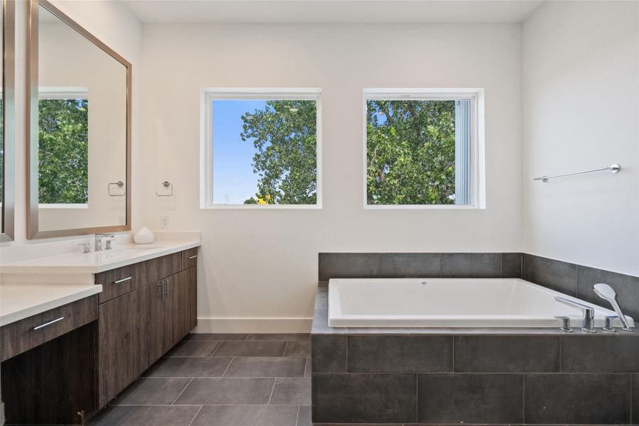 Furnished interior view inside a new home in Agave, Austin (Image 18). Furnished interior view inside a new home in Agave, Austin (Image 18).