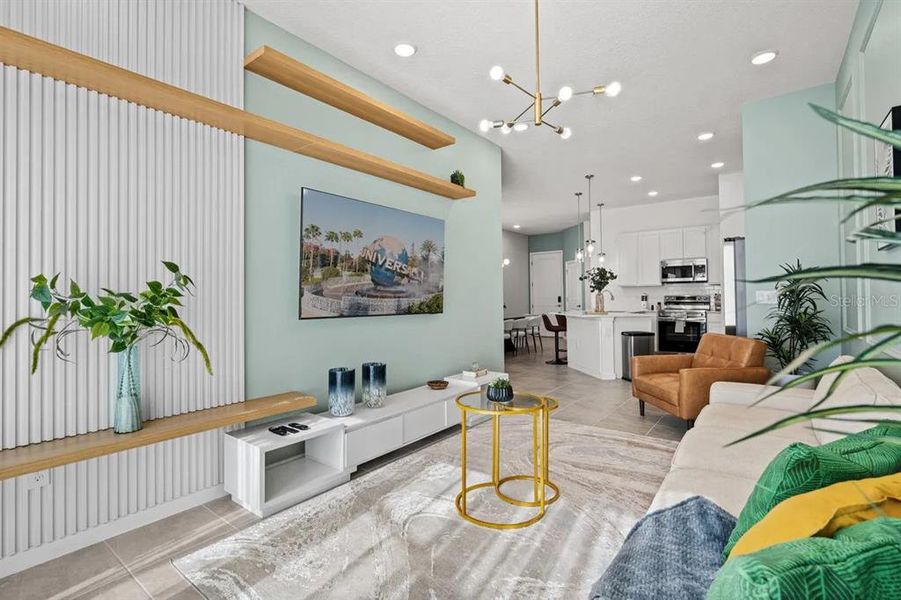 Furnished interior view inside a new home in , Orlando (Image 15). Furnished interior view inside a new home in , Orlando (Image 15).