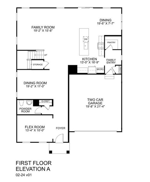 2D floor plan layout for the Seneca by Ryan Homes in Brookshire Estates, Sanford, NC (Image 1). 2D floor plan layout for the Seneca by Ryan Homes in Brookshire Estates, Sanford, NC (Image 1).