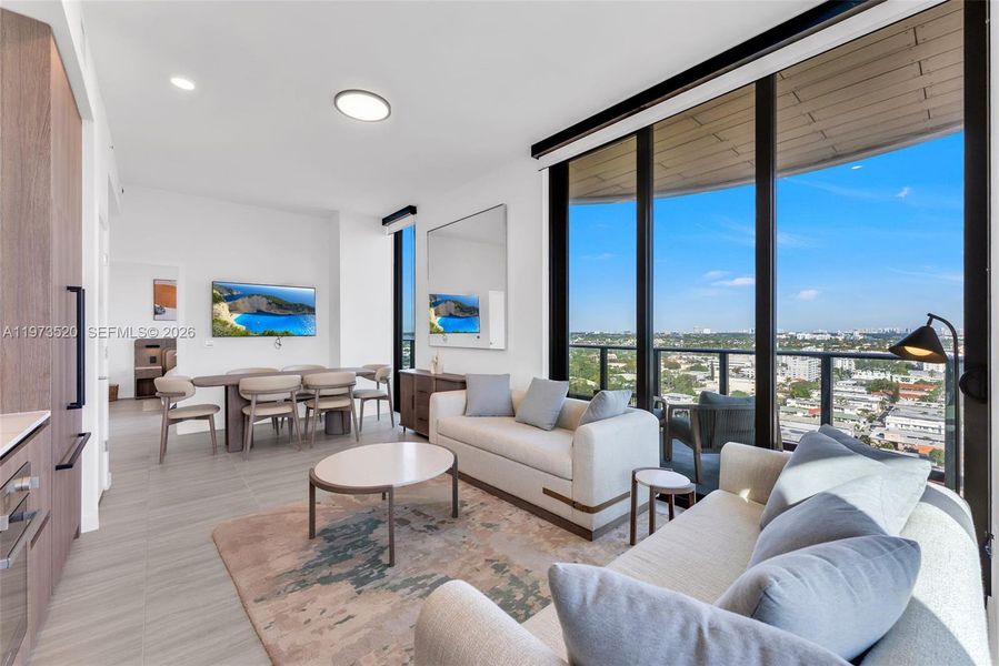 Furnished interior view inside a new home in 72 Park, Miami (Image 4).