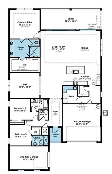 2D floor plan layout of this home in Cresswind at Lake Harris, Tavares, FL (Image 3). 2D floor plan layout of this home in Cresswind at Lake Harris, Tavares, FL (Image 3).
