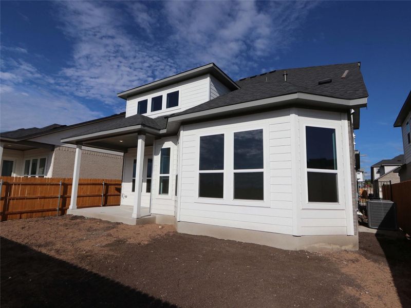 Exterior details and patio area of a home in Estancia West, Manchaca (Image 18). Exterior details and patio area of a home in Estancia West, Manchaca (Image 18).
