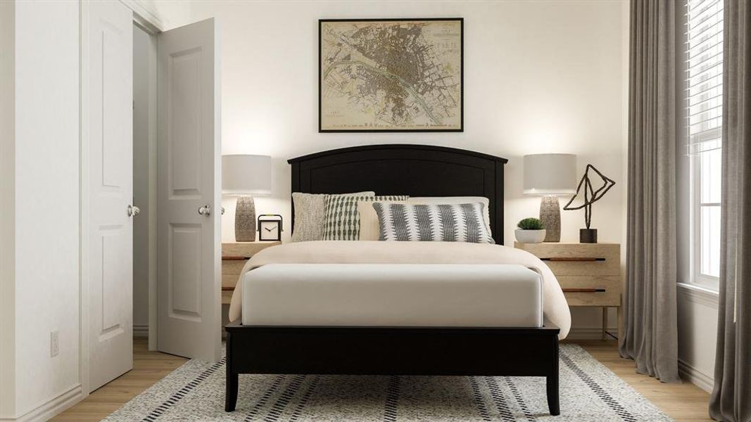 Bedroom featuring light hardwood / wood-style flooring