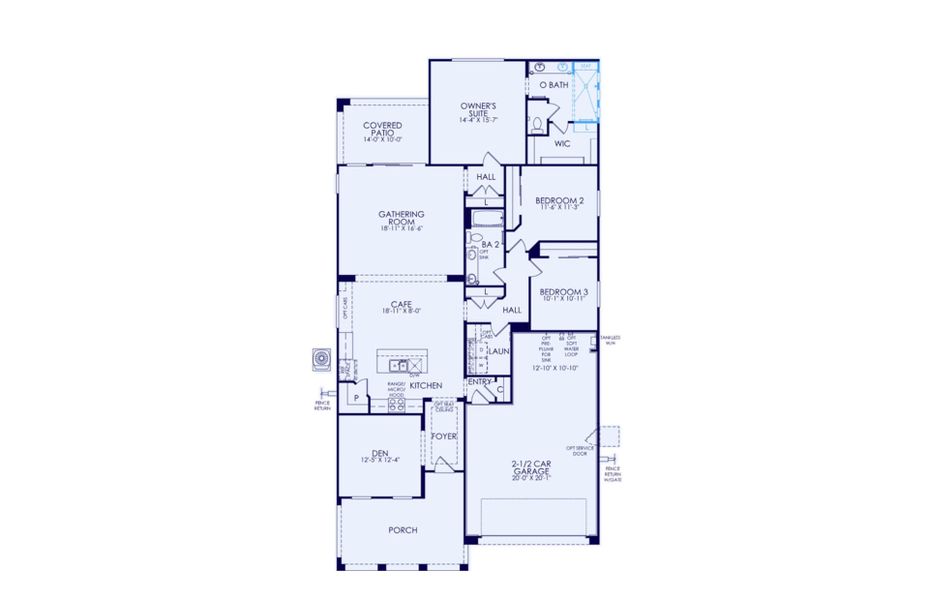 2D floor plan layout of this home in Foothills at Northpointe, Peoria, AZ (Image 5).