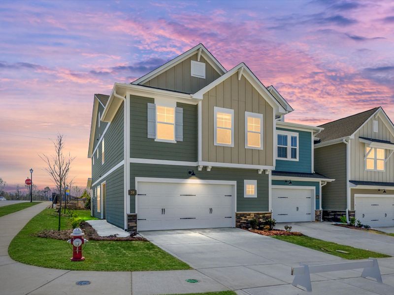 Front exterior of a new home in Westview Towns, Waxhaw, NC, highlighting curb appeal (Image 2). Front exterior of a new home in Westview Towns, Waxhaw, NC, highlighting curb appeal (Image 2).