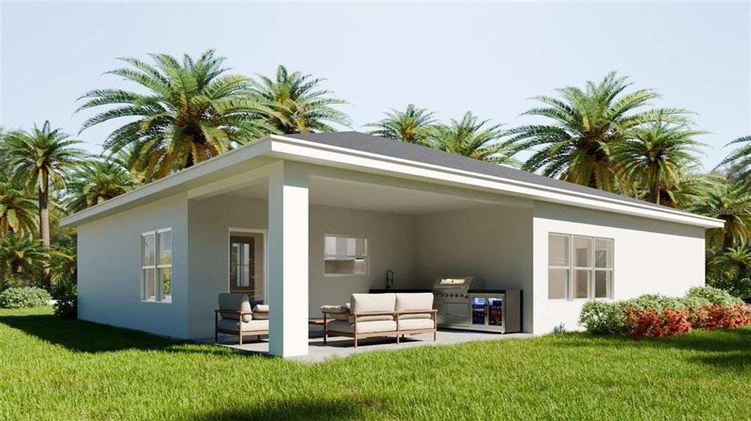 Exterior details and patio area of a home in , North Port (Image 2).