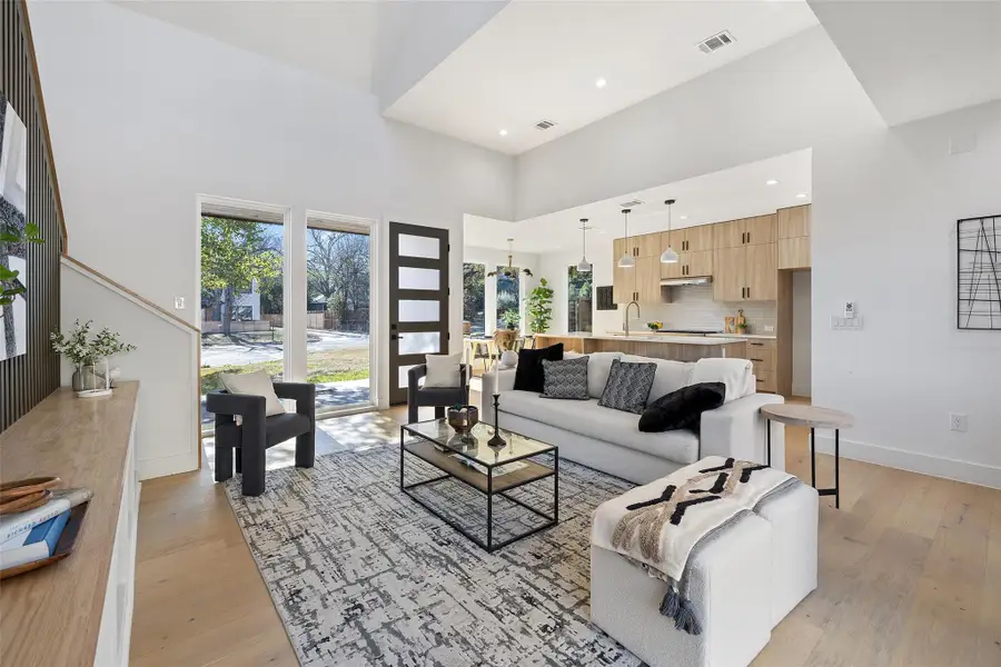 Living room featuring hardwood / wood-style flooring