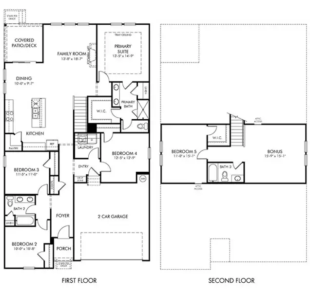 2D floor plan layout for the Northbrook by Meritage Homes in Mansker Farms - Bronze Series, Hendersonville, TN (Image 3).